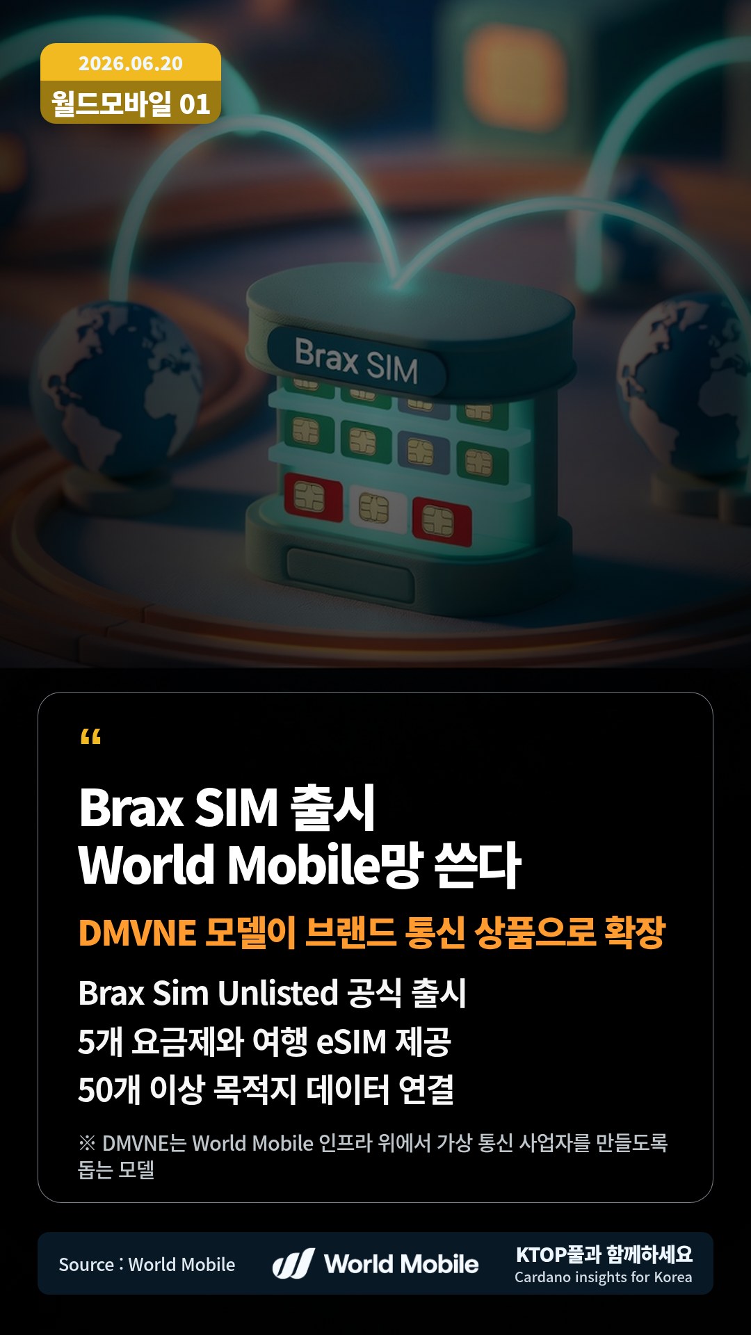 Brax Sim Unlisted 공식 출시 — 5개 요금제와 여행 eSIM 제공