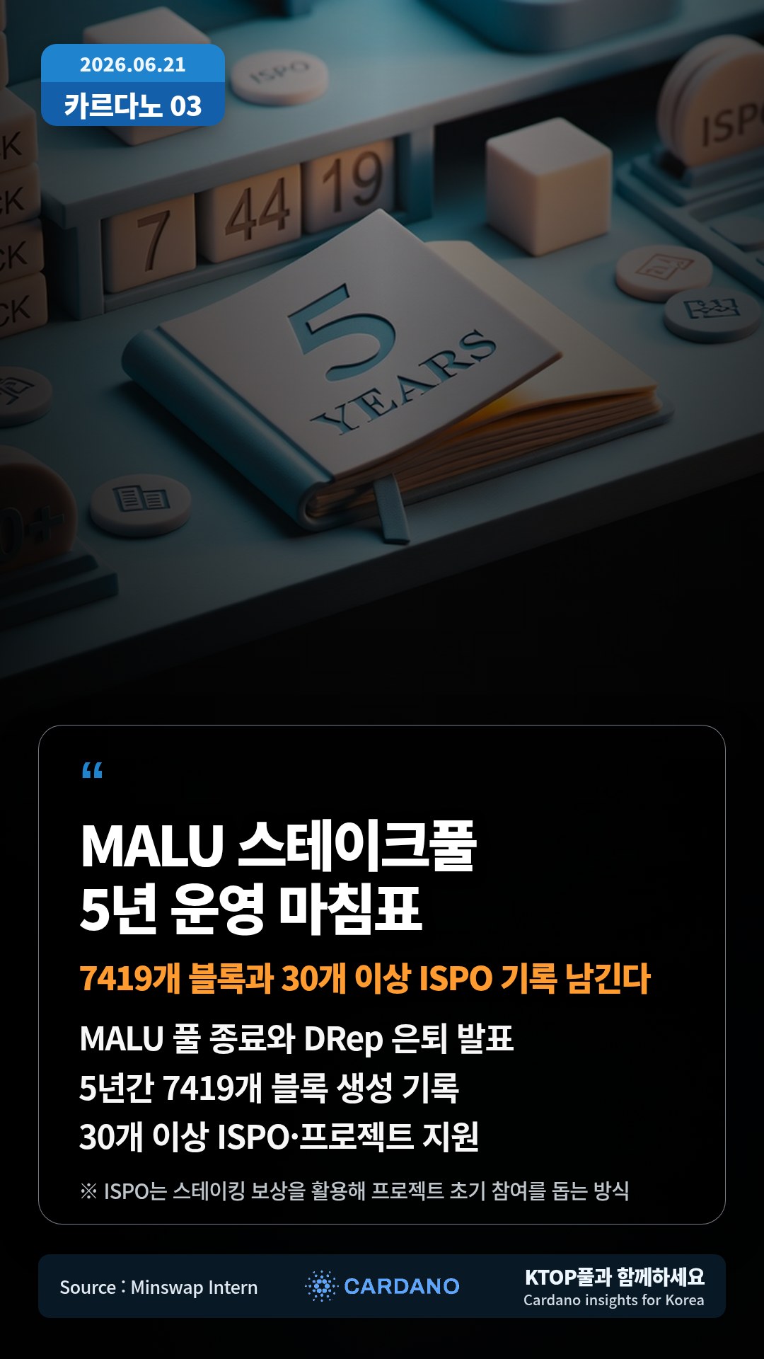 MALU 풀 종료와 DRep 은퇴 발표 — 5년간 7419개 블록 생성 기록