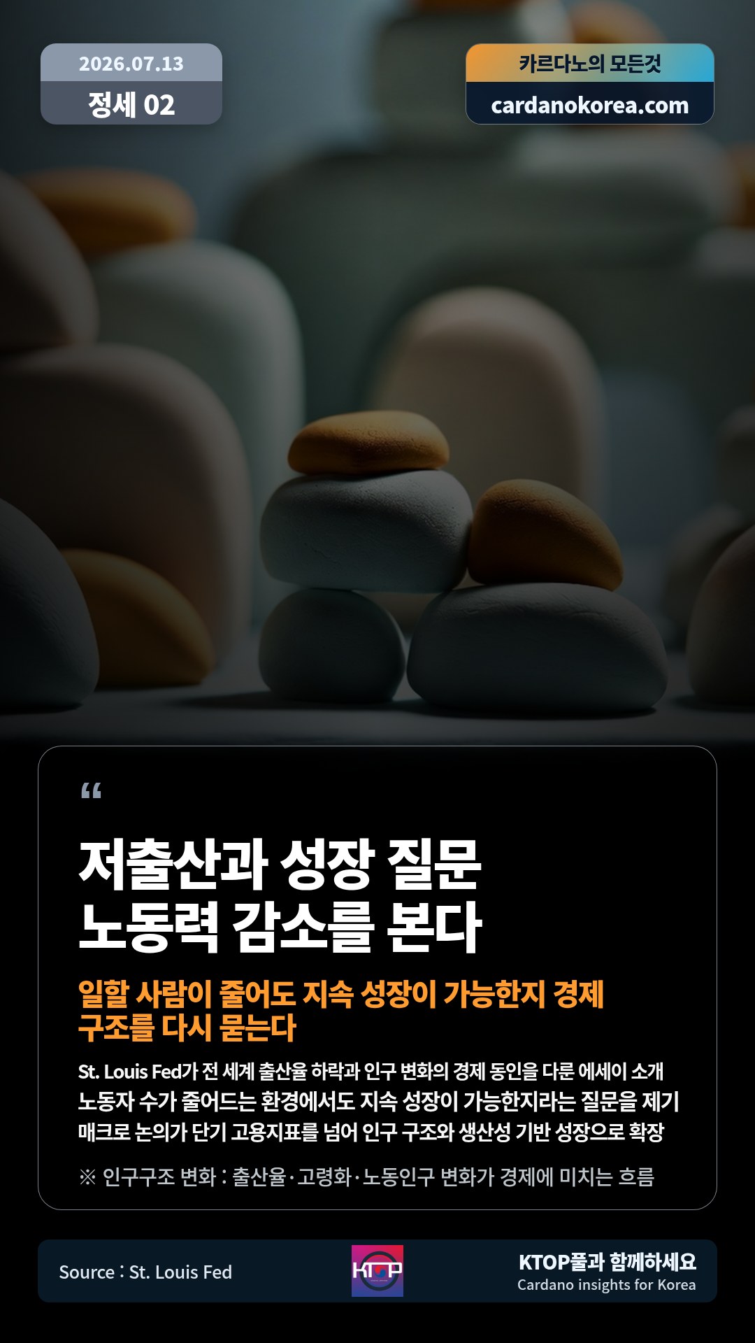 St. Louis Fed가 전 세계 출산율 하락과 인구 변화의 경제 동인을 다룬 에세이 소개 — 노동자 수가 줄어드는 환경에서도 지속 성장이 가능한지라는 질문을 제기