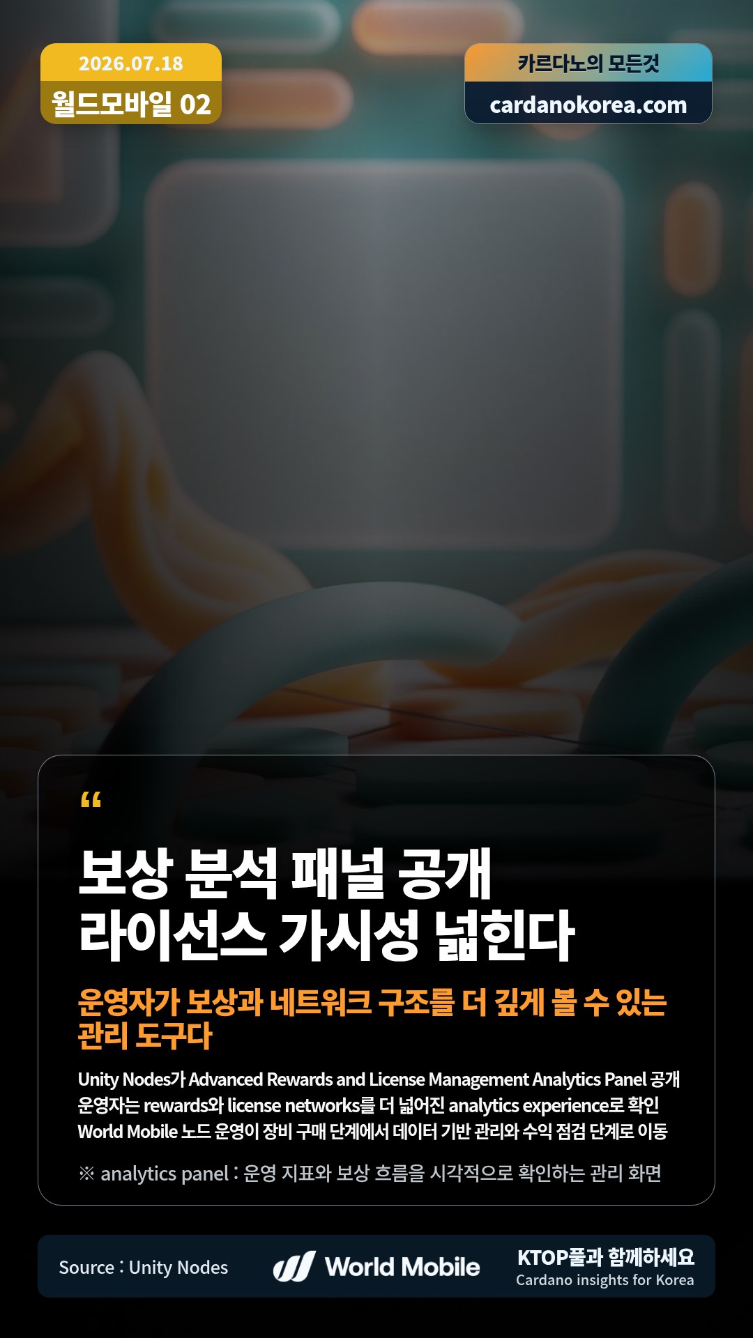 Unity Nodes가 Advanced Rewards and License Management Analytics Panel 공개 — 운영자는 rewards와 license networks를 더 넓어진 analytics experience로 확인