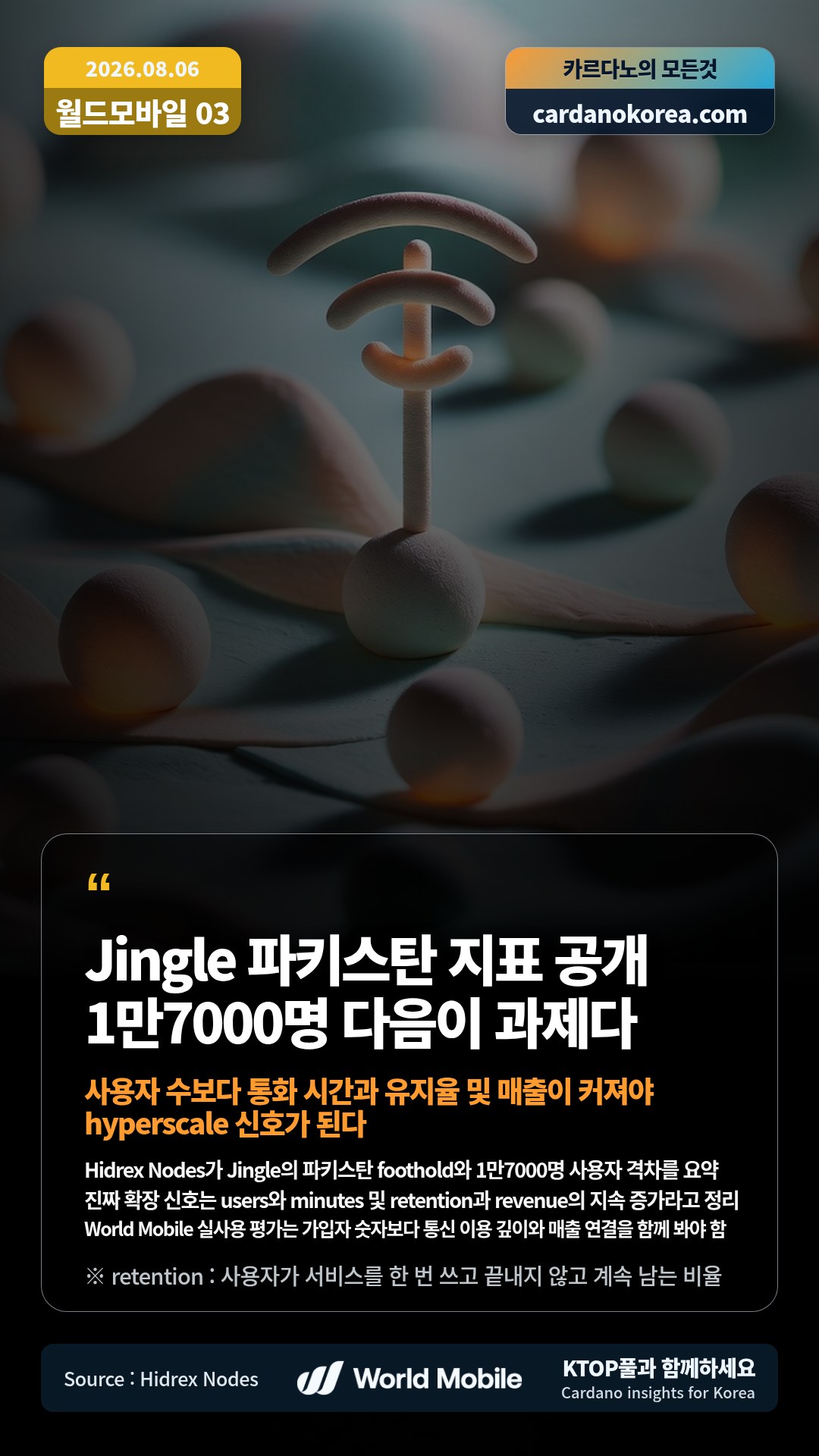 Hidrex Nodes가 Jingle의 파키스탄 foothold와 1만7000명 사용자 격차를 요약 — 진짜 확장 신호는 users와 minutes 및 retention과 revenue의 지속 증가라고 정리