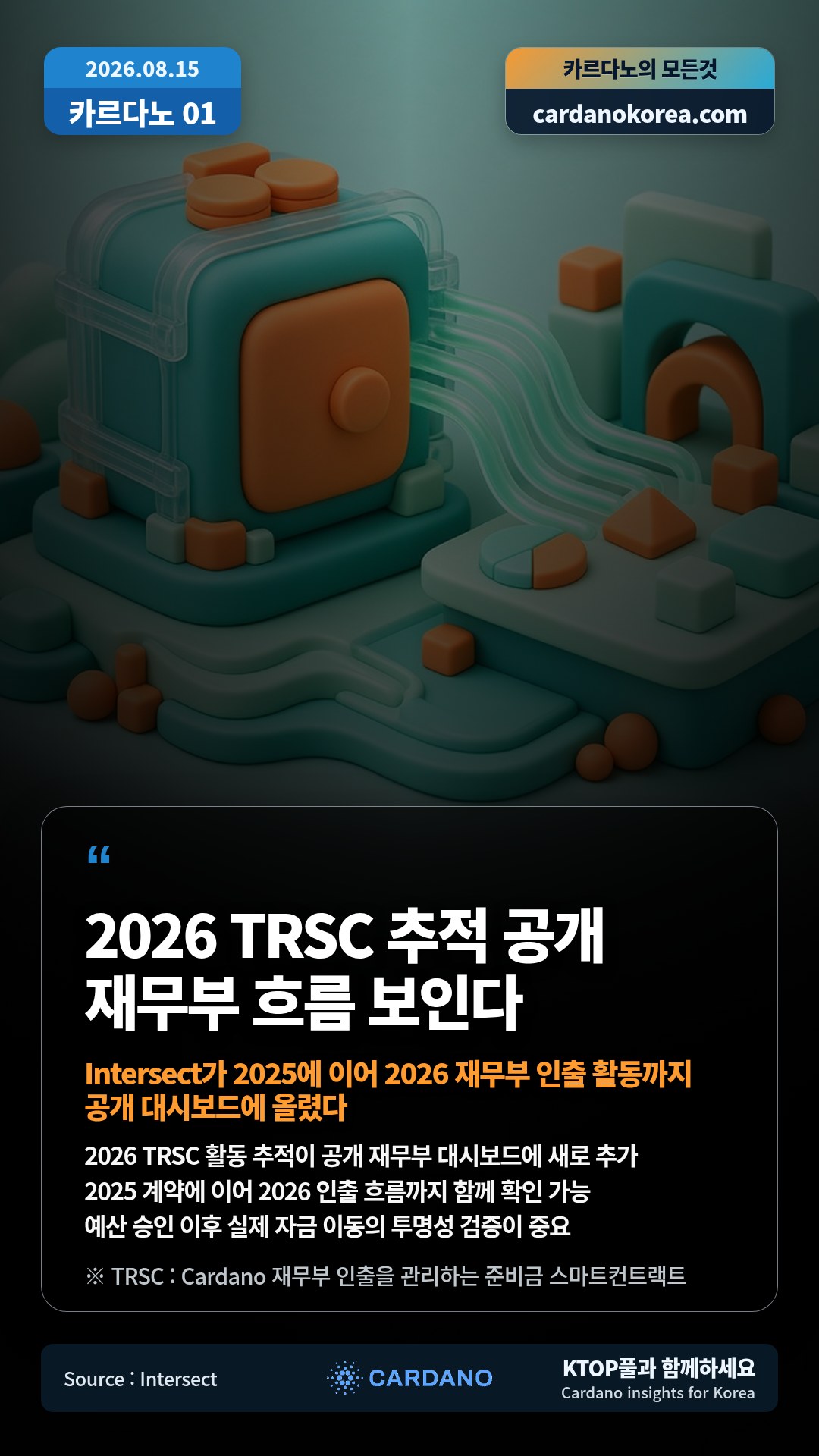 2026 TRSC 활동 추적이 공개 재무부 대시보드에 새로 추가 — 2025 계약에 이어 2026 인출 흐름까지 함께 확인 가능