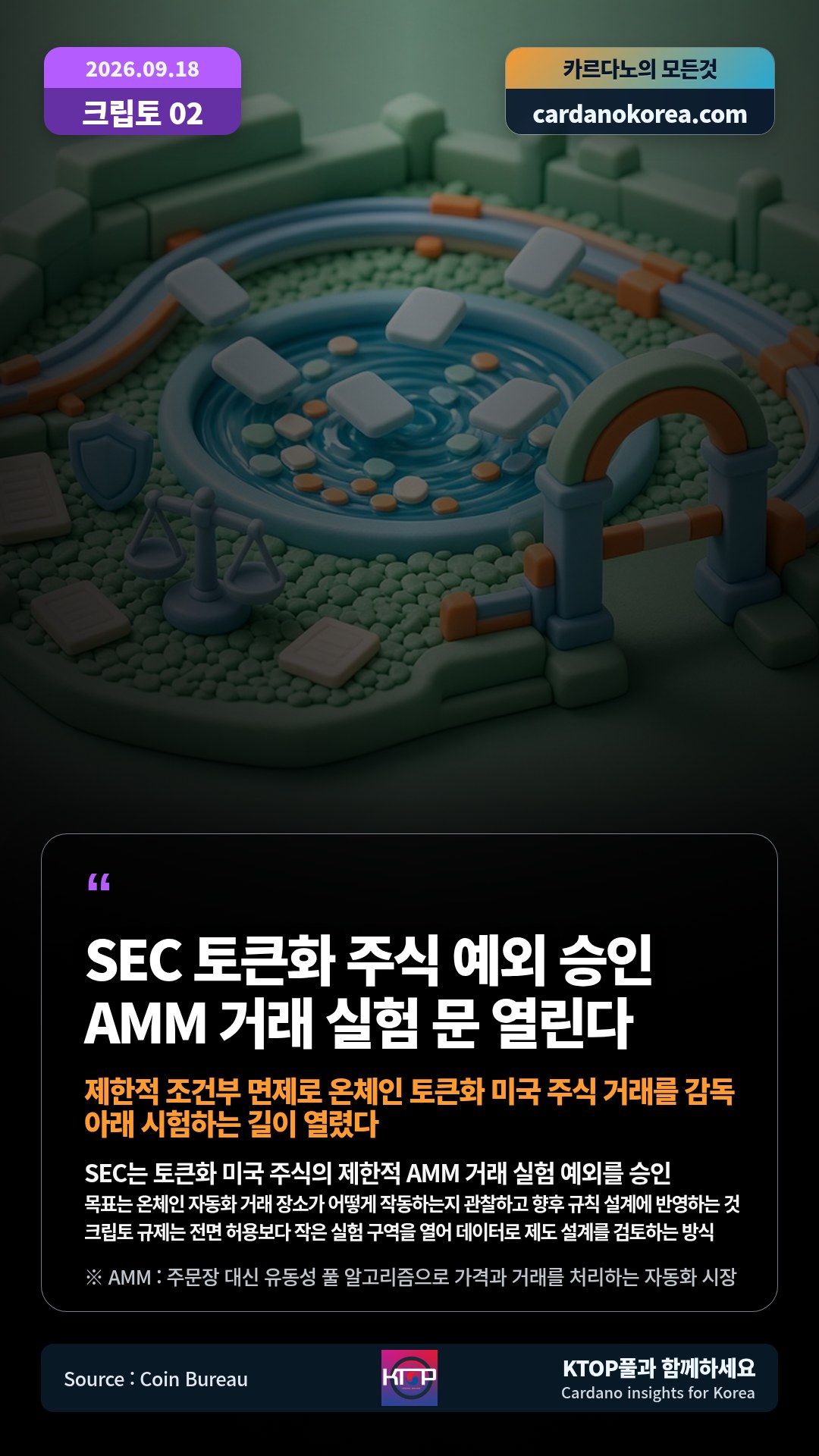 SEC는 토큰화 미국 주식의 제한적 AMM 거래 실험 예외를 승인 — 목표는 온체인 자동화 거래 장소가 어떻게 작동하는지 관찰하고 향후 규칙 설계에 반영하는 것