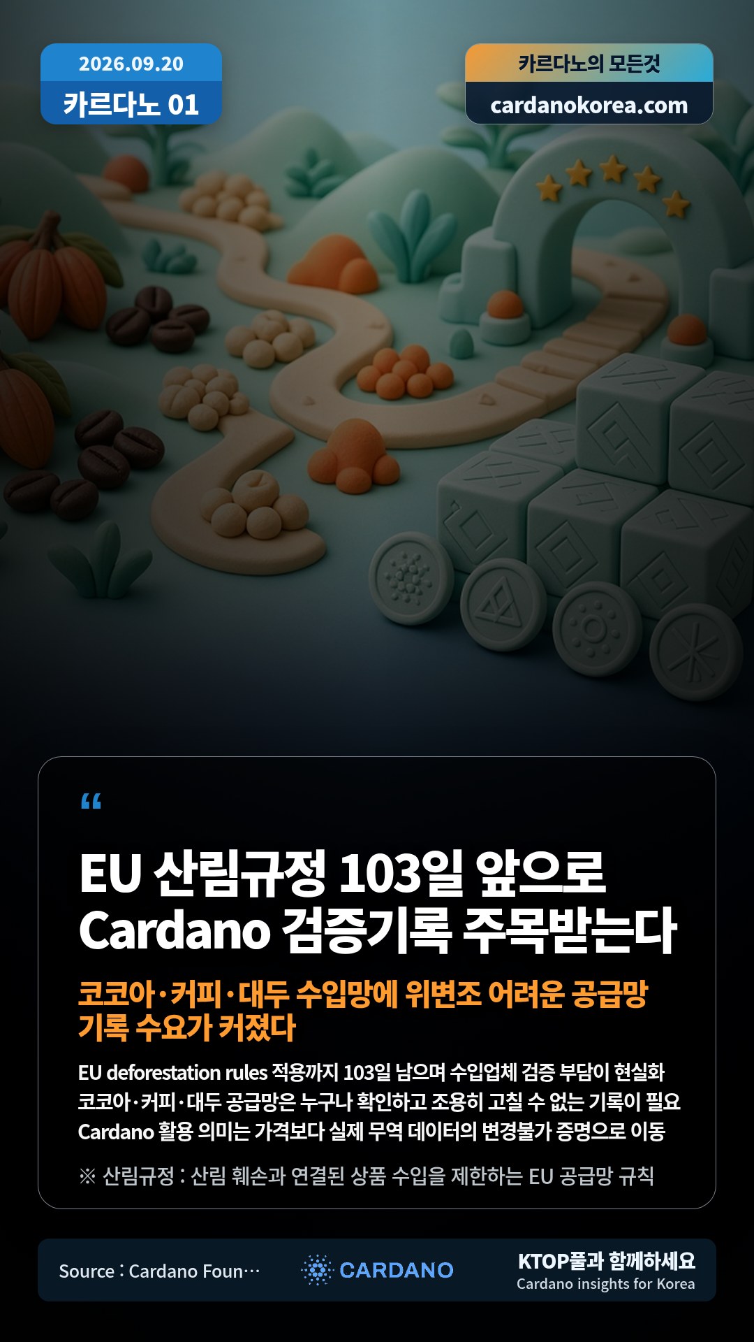 EU deforestation rules 적용까지 103일 남으며 수입업체 검증 부담이 현실화 — 코코아·커피·대두 공급망은 누구나 확인하고 조용히 고칠 수 없는 기록이 필요