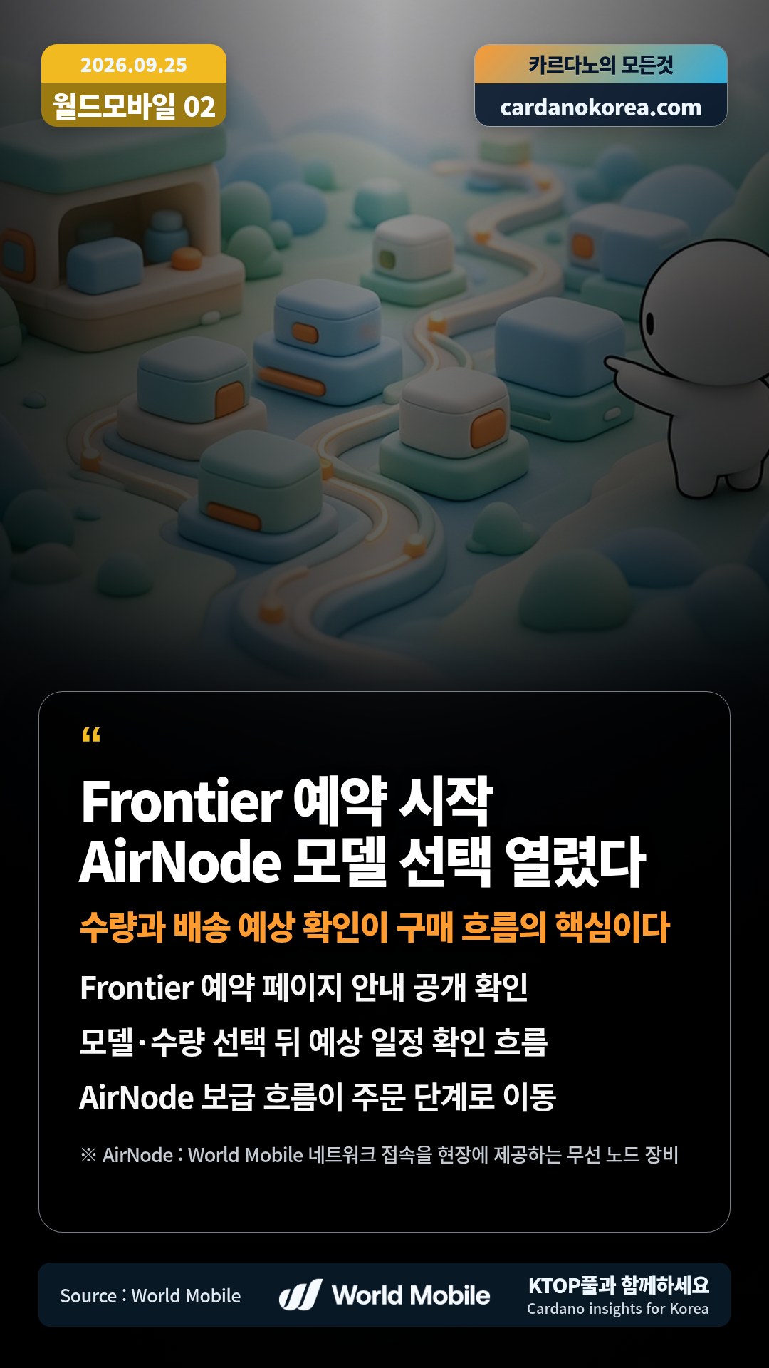 Frontier 예약 페이지 안내 공개 확인 — 모델·수량 선택 뒤 예상 일정 확인 흐름