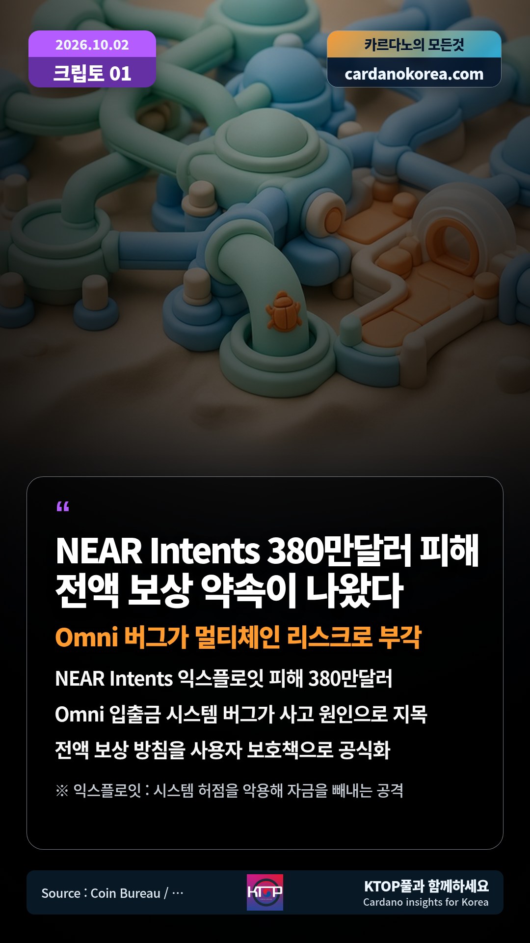 NEAR Intents 익스플로잇 피해 380만달러 — Omni 입출금 시스템 버그가 사고 원인으로 지목