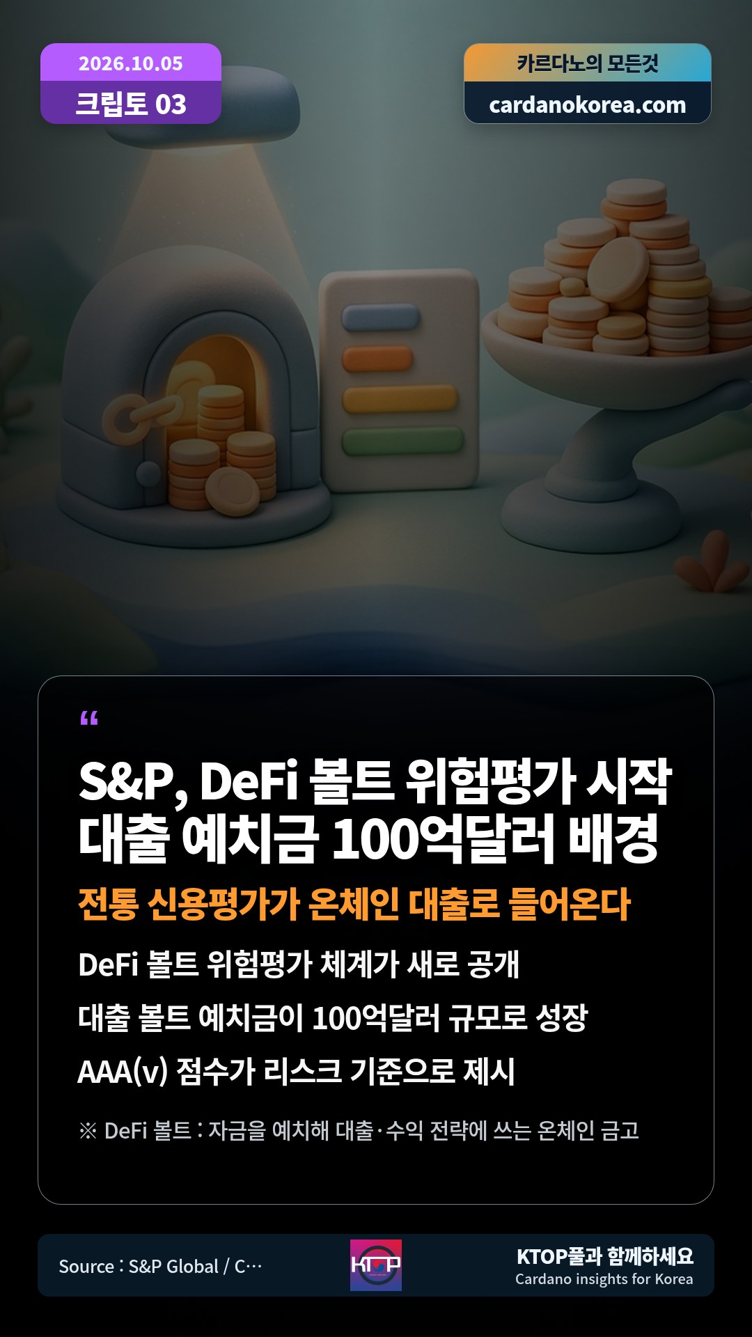 DeFi 볼트 위험평가 체계가 새로 공개 — 대출 볼트 예치금이 100억달러 규모로 성장
