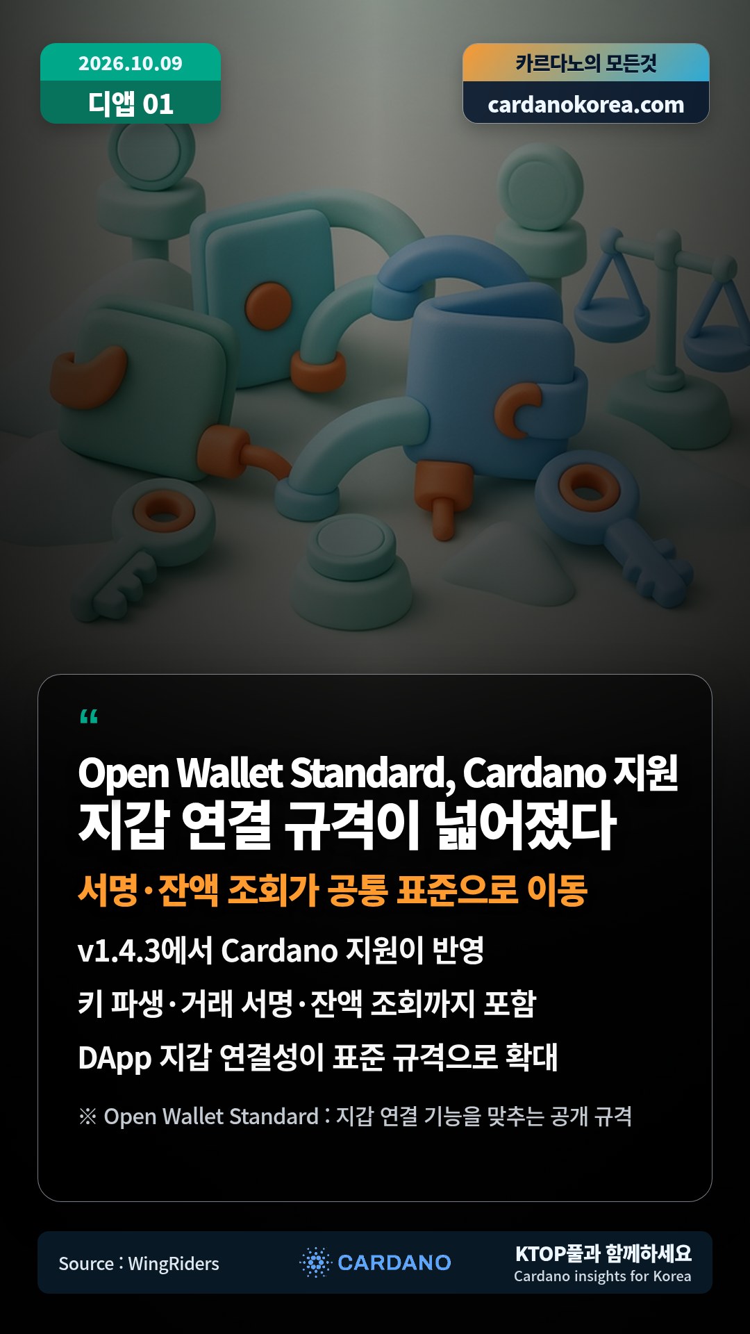 v1.4.3에서 Cardano 지원이 반영 — 키 파생·거래 서명·잔액 조회까지 포함