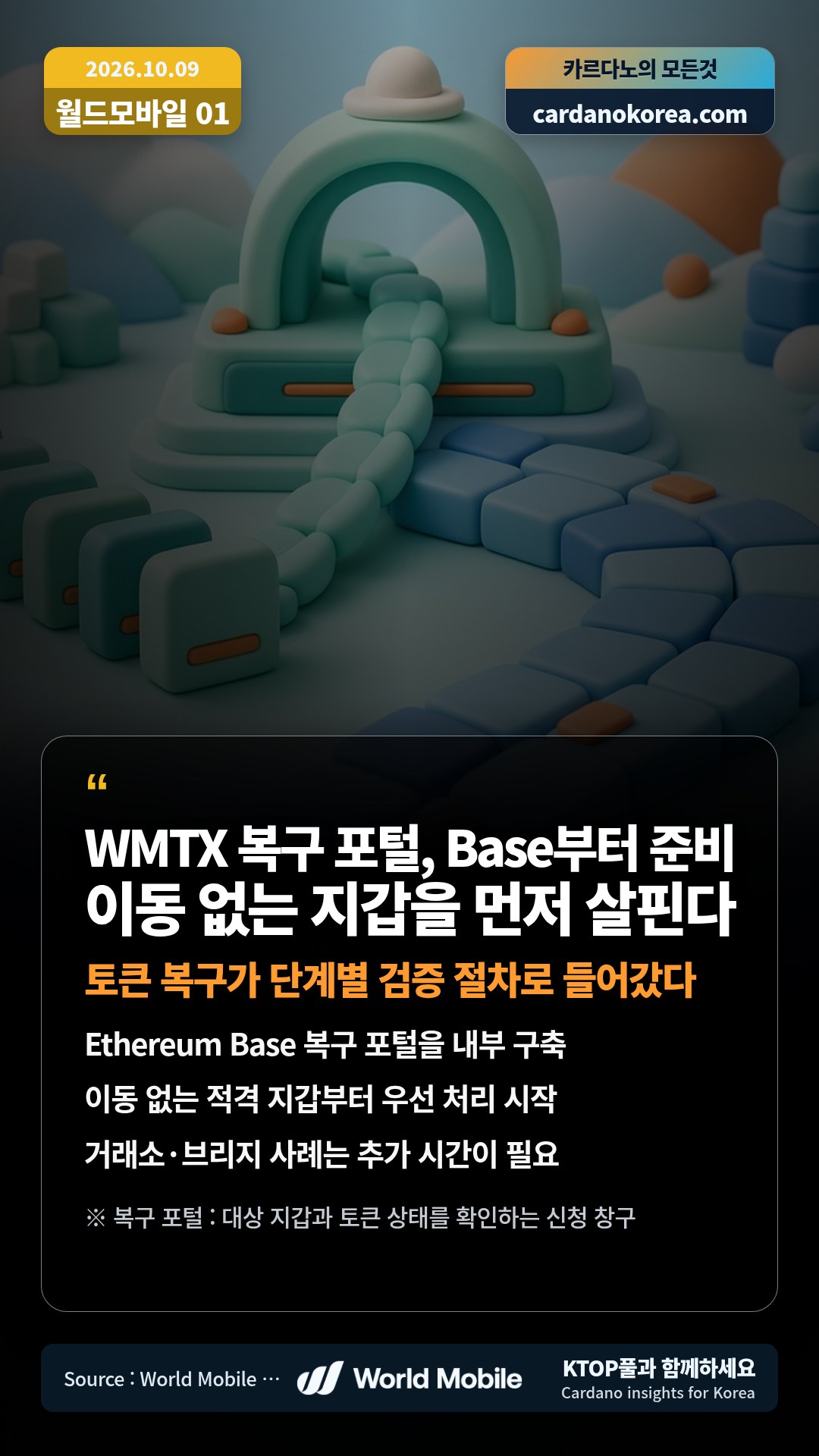Ethereum Base 복구 포털을 내부 구축 — 이동 없는 적격 지갑부터 우선 처리 시작