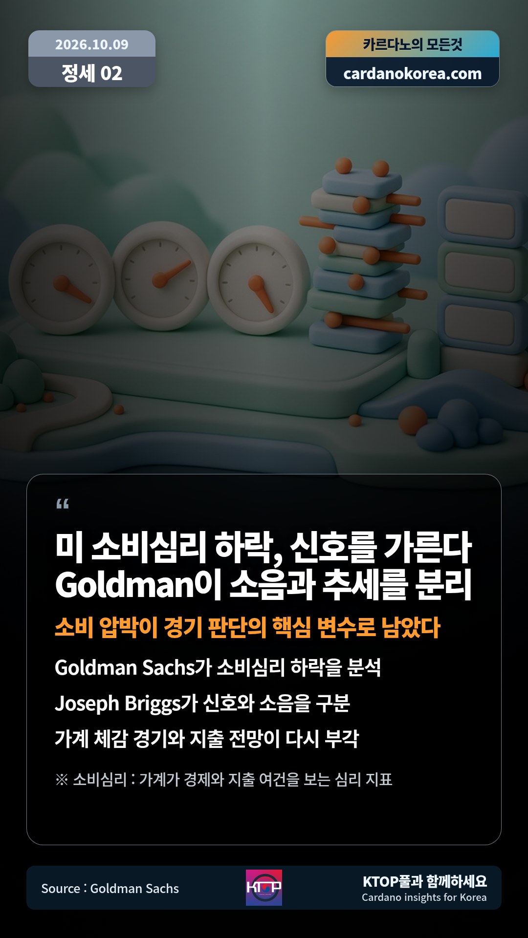 Goldman Sachs가 소비심리 하락을 분석 — Joseph Briggs가 신호와 소음을 구분