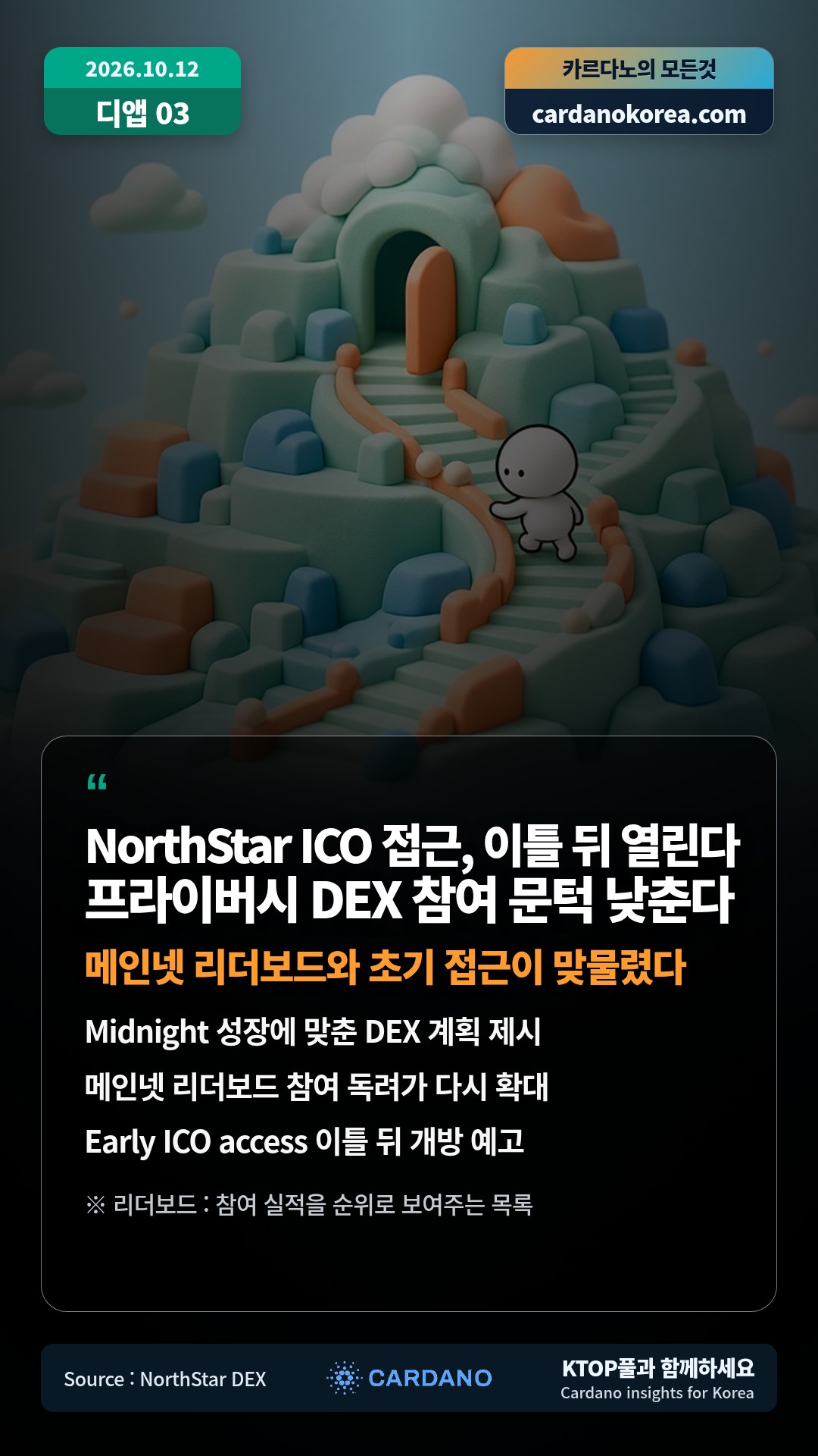 Midnight 성장에 맞춘 DEX 계획 제시 — 메인넷 리더보드 참여 독려가 다시 확대