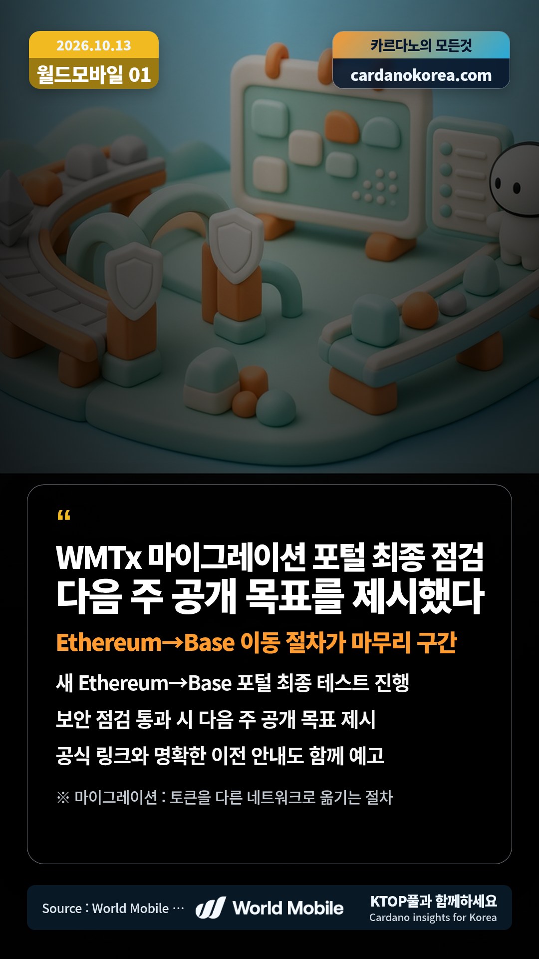 새 Ethereum→Base 포털 최종 테스트 진행 — 보안 점검 통과 시 다음 주 공개 목표 제시