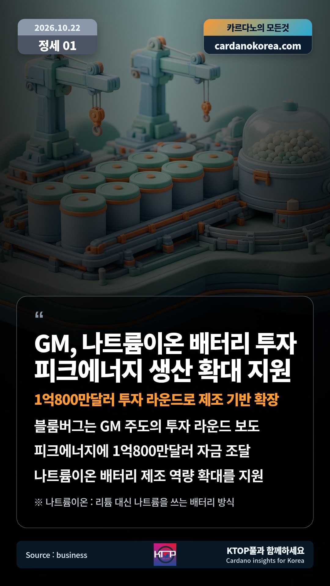 블룸버그는 GM 주도의 투자 라운드 보도 — 피크에너지에 1억800만달러 자금 조달